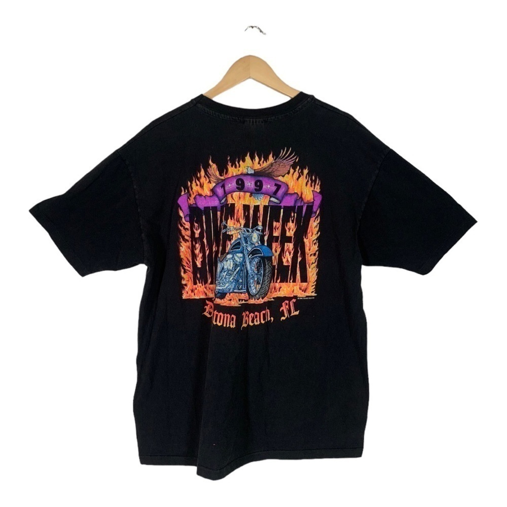 Vintage Dynamic Designs 1997 Bike Week Daytona Graphic Tee Shirt Size XL